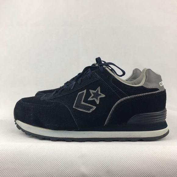 Converse  Men's Retro Joggers Navy Leather Suede Steel Toe Work Shoes Size 6.5D - Picture 3 of 12